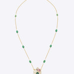 14K gold emerald ruby tourmaline pendant modern Polki fine jewellery