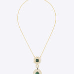14K gold emerald oval pendant minimal modern Polki fine jewellery design