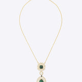 14K gold emerald oval pendant minimal modern Polki fine jewellery design