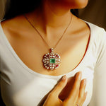 Uncut diamond Sorbet Fleur Polki pendant for fine jewelry lovers