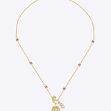 Regalia peacock Polki fine jewels pendant in 14K gold with uncut diamond detailing
