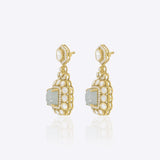 Victorian Aquamarine Polki Diamond Earrings