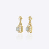 Victorian Aquamarine Polki Diamond Earrings