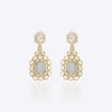Victorian Aquamarine Polki Diamond Earrings