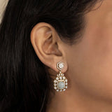 Victorian Aquamarine Polki Diamond Earrings