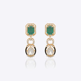 Emerald Aura Polki Diamond Earrings