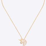 Unicorn Polki Pendant in 14K gold with radiant diamond detailing on a sleek chain.