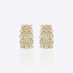 Regal Mosaic Earrings in 14K gold with Polki and diamond detailing