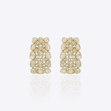 Regal Mosaic Earrings in 14K gold with Polki and diamond detailing