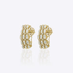 Regal Mosaic Earrings in 14K gold with Polki and diamond detailing