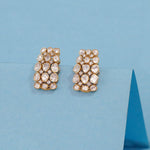 Regal Mosaic Earrings in 14K gold with Polki and diamond detailing