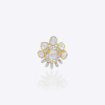 Aurelia Bloom Ring in 14k gold features with polki and diamonds in a floral sunburst design crafted in gold