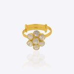 Royal Aura Ring in 18K gold with Polki and diamond detailing