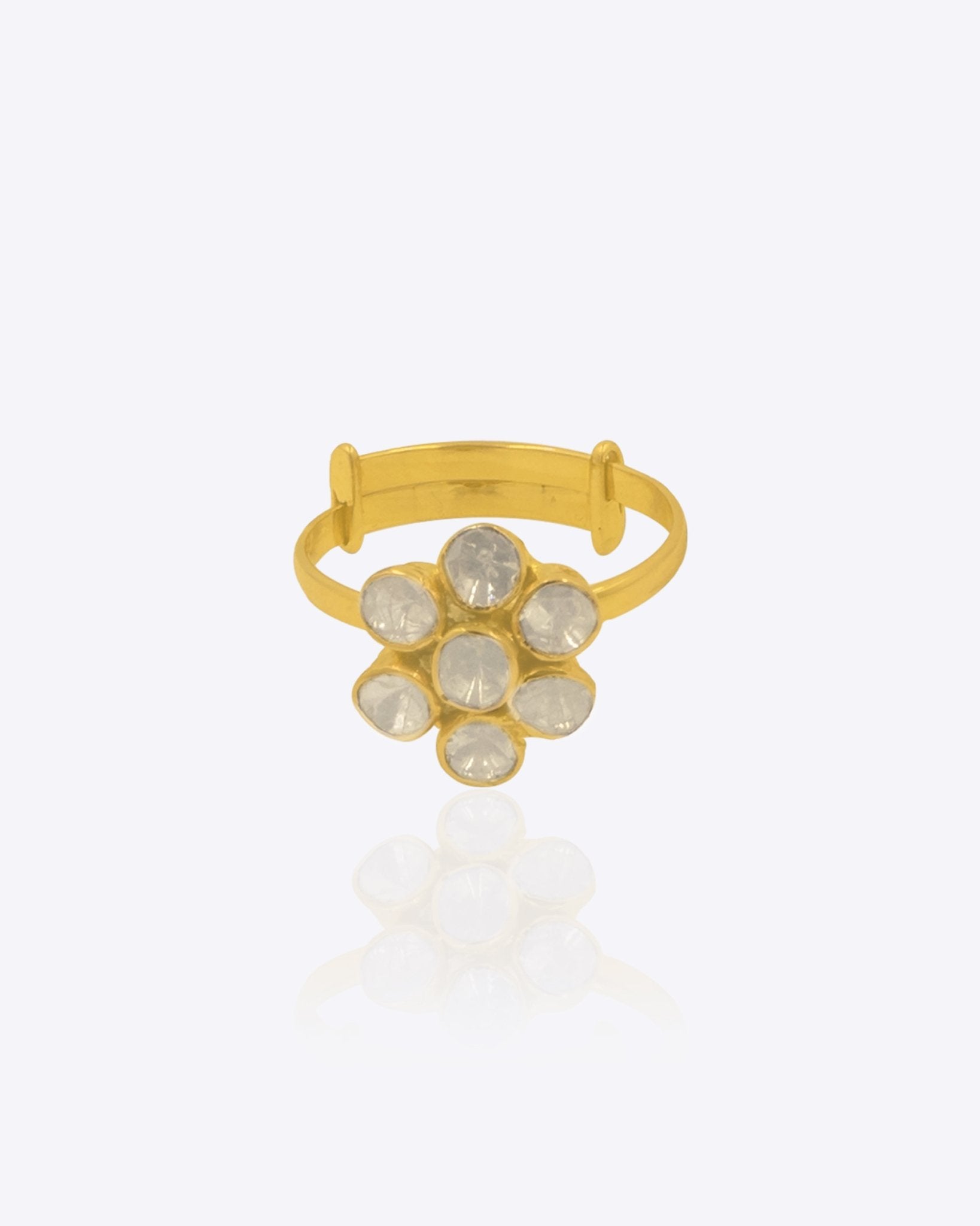 Royal Aura Ring in 18K gold with Polki and diamond detailing