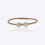 9k gold contemporary bracelet with dual hexagonal Polki centerpiece