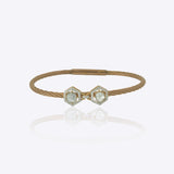 9k gold contemporary bracelet with dual hexagonal Polki centerpiece