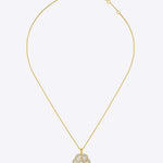 14K gold sculptural bloom pendant with a soft floral silhouette.