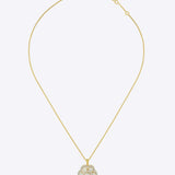 14K gold sculptural bloom pendant with a soft floral silhouette.