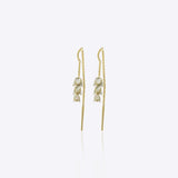 9k gold floral drop earrings with cascading lily petals and Polki accents