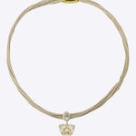 9k gold Zenith Thread necklace with triangular Polki centerpiece and textured finish