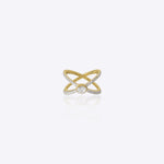 9k gold geometric ring with luminous Polki accents and sculptural mosaic craftsmanship