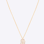 Whimsy Feline Pendant in 14K gold with playful cat silhouette and Polki diamond sparkle.