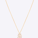Whimsy Feline Pendant in 14K gold with playful cat silhouette and Polki diamond sparkle.