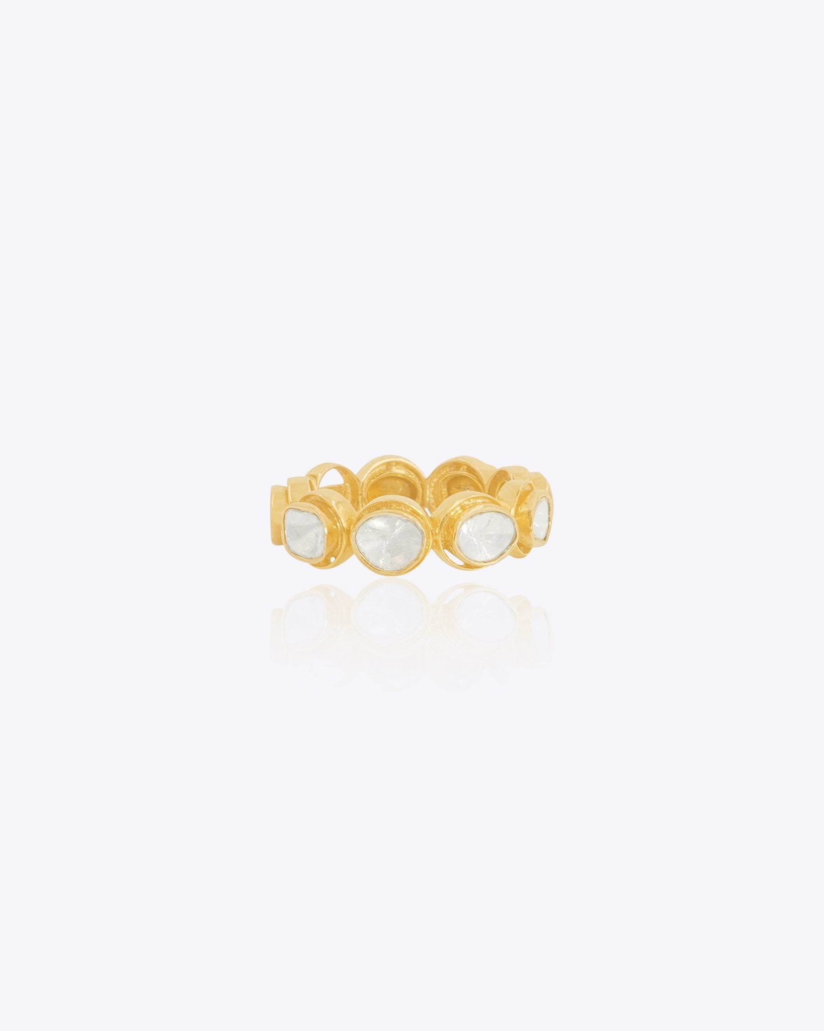 Golden Orbit Ring in 14K Gold Polki Diamond Ring – Polki Stories