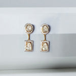Starlight Drop Polki Earrings in 18k gold with a sleek geometric silhouette
