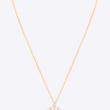 14K gold crown pendant with Polki and diamonds
