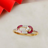 Crimson Polki Ring