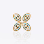Luna Fleur Polki Ring in 18K gold with Polki and diamonds – elegant floral jewellery design