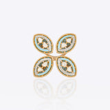 Luna Fleur Polki Ring in 18K gold with Polki and diamonds – elegant floral jewellery design