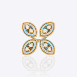 18k gold floral ring with a medley of Polki and fine-cut diamonds.
