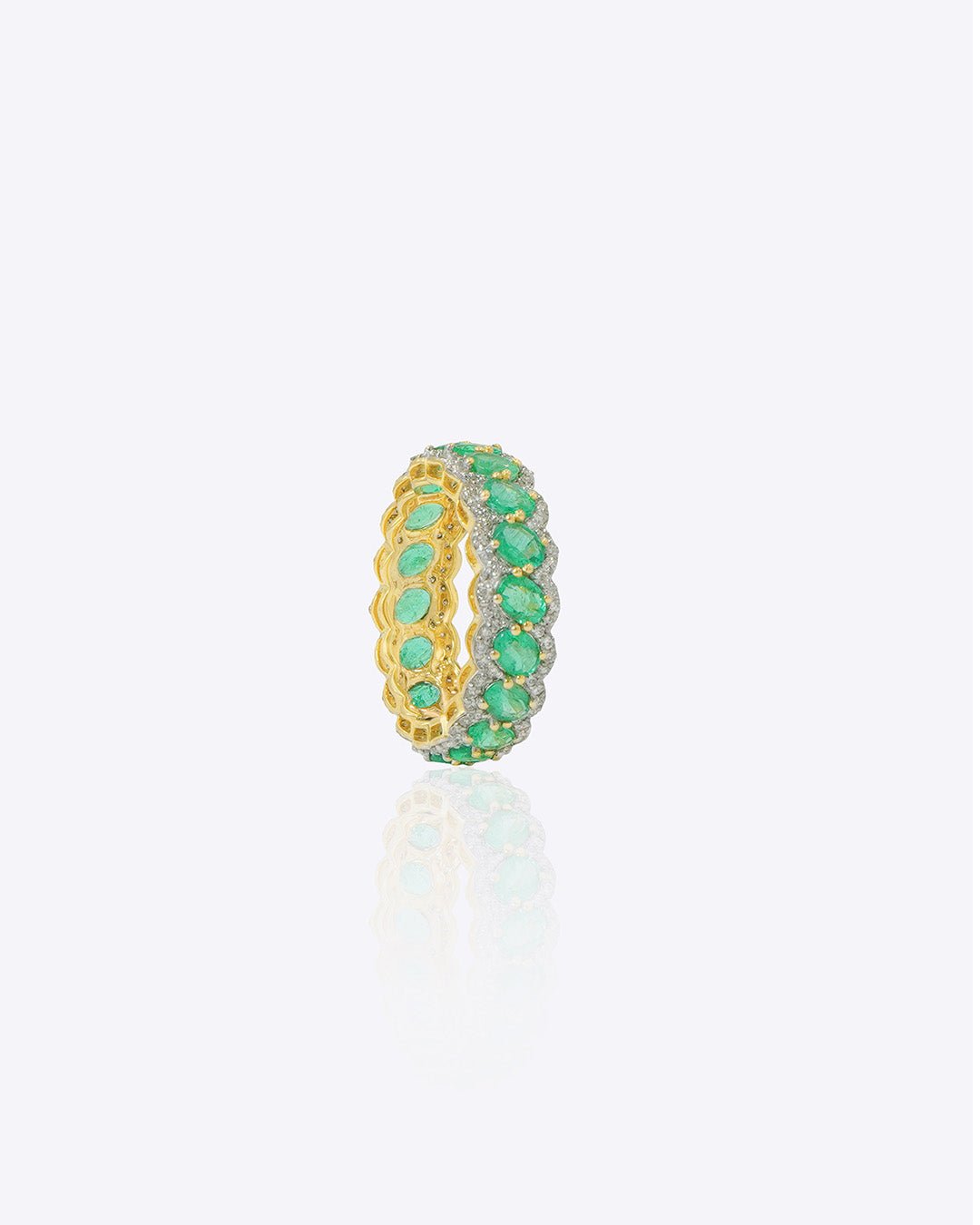 Whispering Gemleaf Polki Ring in gold – nature-inspired luxury Polki jewellery design