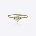 9k gold sculpted bracelet with radiating Polki cluster centerpiece