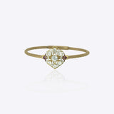 9k gold sculpted bracelet with radiating Polki cluster centerpiece