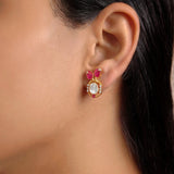 Crimson Flora Studs