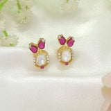 Crimson Flora Studs