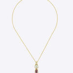 9k gold artistic pendant with delicate Polki craftsmanship and sleek silhouette