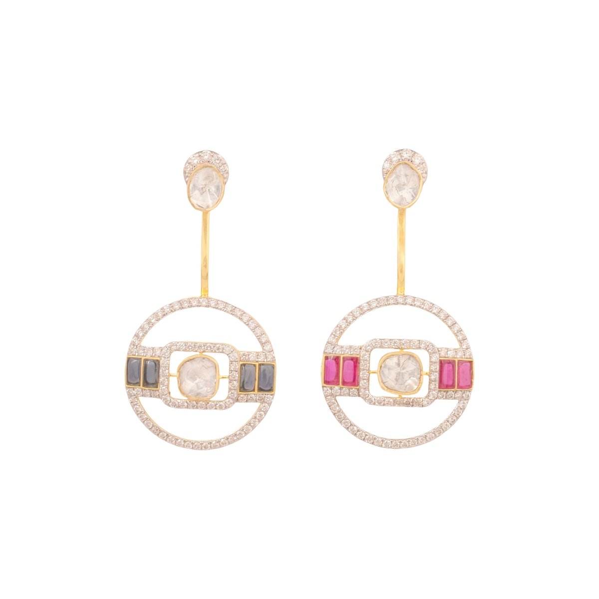 High-resolution shot of earrings combining gemstone sparkle with handcrafted elegance.
