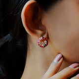 Scarlet Flight stud earrings
