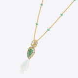 Teal Leaf Pendant