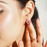 Fuchsia Facet Earrings