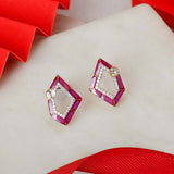 Fuchsia Facet Earrings