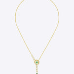 9k gold heirloom-inspired floral necklace with asymmetrical Polki detailing