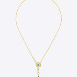 9k gold heirloom-inspired floral necklace with asymmetrical Polki detailing