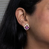 Orchid Halo studs