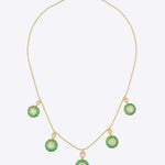 18k gold Orien necklace with soft-toned tourmaline drops.