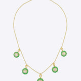 18k gold Orien necklace with soft-toned tourmaline drops.